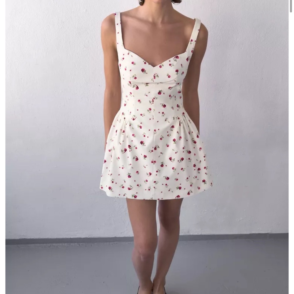 ZARA floral cotton short dress